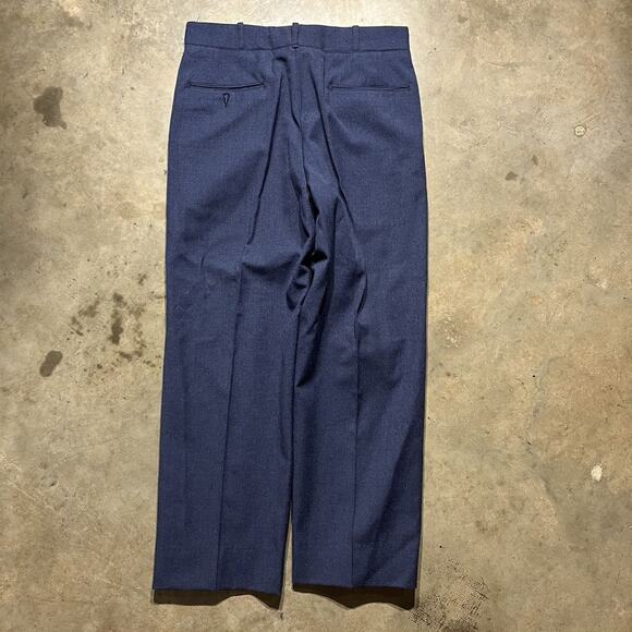 Vintage 60s US Air Force Navy Wool Military Trousers 33x28 - Picture 3 of 5